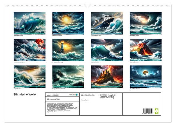 Produktbild: St&uuml;rmische Wellen (Wandkalender 2026 DIN A2 quer), CALVENDO Monatskalender