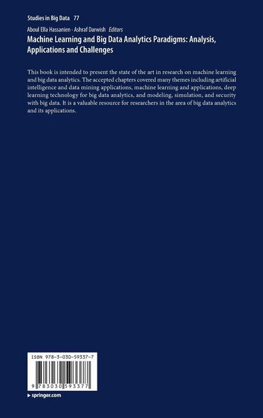 Produktbild: Machine Learning and Big Data Analytics Paradigms: Analysis, Applications and Challenges