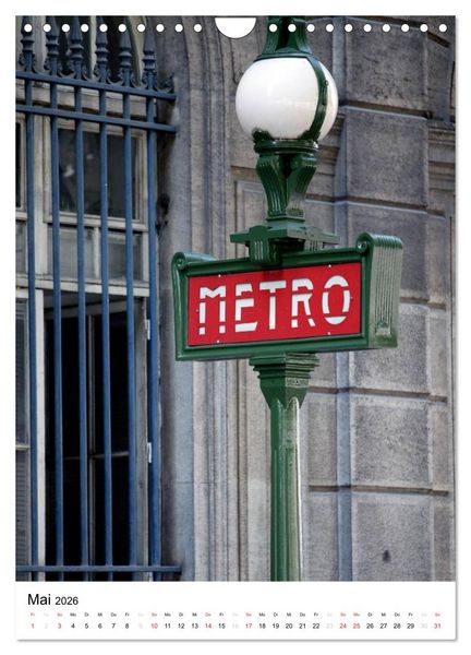 Produktbild: Unterwegs in Paris (Wandkalender 2026 DIN A4 hoch), CALVENDO Monatskalender