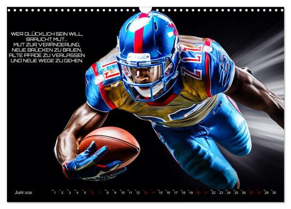 Produktbild: American Football und Motivation (Wandkalender 2026 DIN A3 quer), CALVENDO Monatskalender