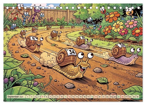 Produktbild: Lustige Weinbergschnecken - Comic (Tischkalender 2027 DIN A5 quer), CALVENDO Monatskalender