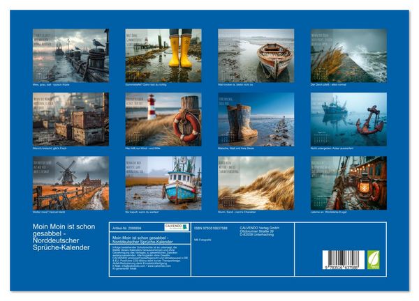 Produktbild: Moin Moin ist schon gesabbel - Norddeutscher Spr&uuml;che-Kalender (hochwertiger Premium Wandkalender 2026 DIN A2 quer), Kunstdruck in Hochglanz