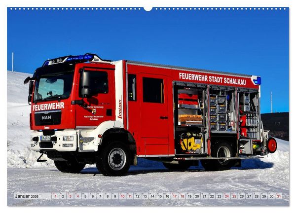 Produktbild: Feuerwehrfahrzeuge (Wandkalender 2026 DIN A2 quer), CALVENDO Monatskalender