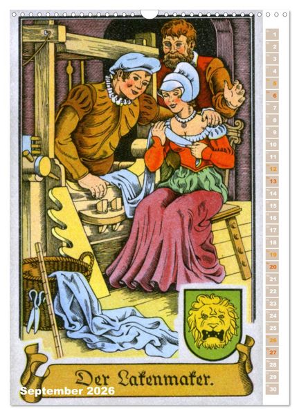 Produktbild: Altes Handwerk: Historische Zeichnungen neu entdeckt (Wandkalender 2026 DIN A3 hoch), CALVENDO Monatskalender