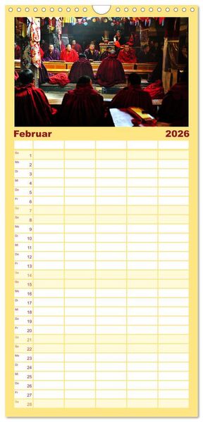 Produktbild: Familienplaner 2026 - Tibet bewegt mit 5 Spalten (Wandkalender, 21 x 45 cm) CALVENDO