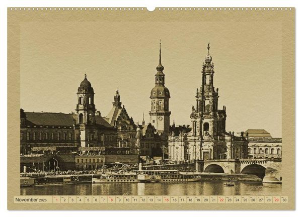 Produktbild: Dresden - Ein Kalender im Zeitungsstil (hochwertiger Premium Wandkalender 2026 DIN A2 quer), Kunstdruck in Hochglanz