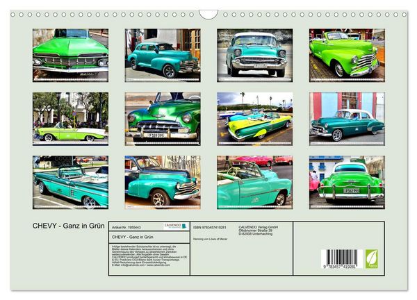 Produktbild: CHEVY - Ganz in Gr&uuml;n (Wandkalender 2026 DIN A3 quer), CALVENDO Monatskalender