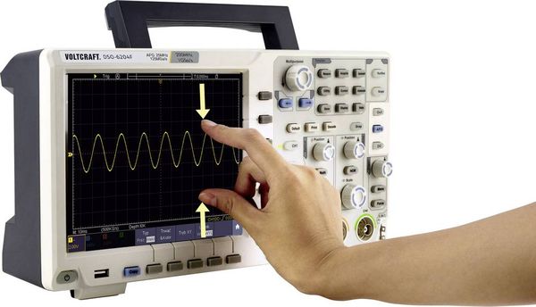 Produktbild: VOLTCRAFT DSO-6204F Digital-Oszilloskop 200 MHz 4-Kanal 1 GSa/s 10 Mpts 8 Bit Digital-Speicher (DSO), Funktionsgenerator 1 St.