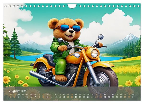 Produktbild: Tierische Motorradfahrer (Wandkalender 2026 DIN A4 quer), CALVENDO Monatskalender
