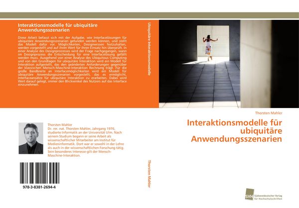Produktbild: Interaktionsmodelle f&uuml;r ubiquit&auml;re Anwendungsszenarien