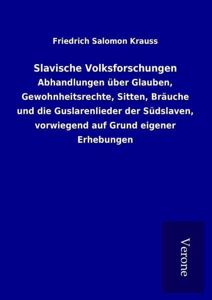Produktbild: Slavische Volksforschungen