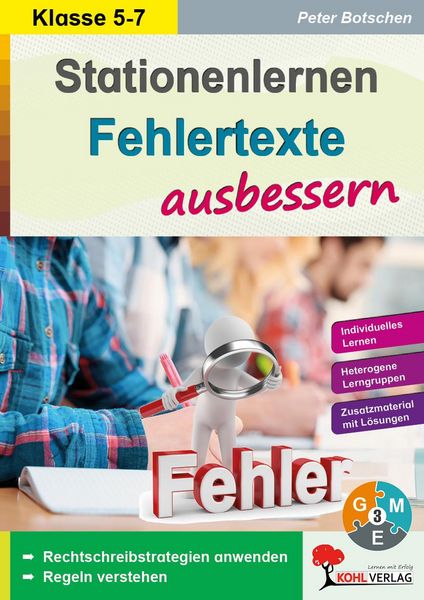 Produktbild: Stationenlernen Fehlertexte ausbessern / Klasse 5-7