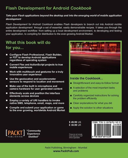 Produktbild: Flash Development for Android Cookbook