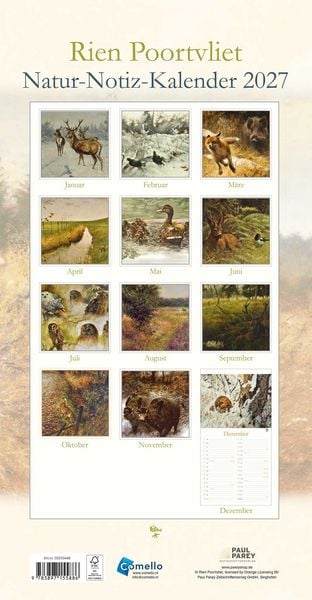 Produktbild: Rien Poortvliet Natur-Notiz-Kalender 2027
