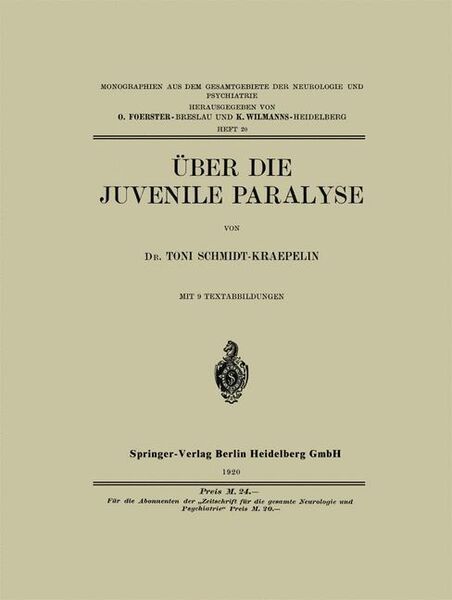 Produktbild: &Uuml;ber die Juvenile Paralyse