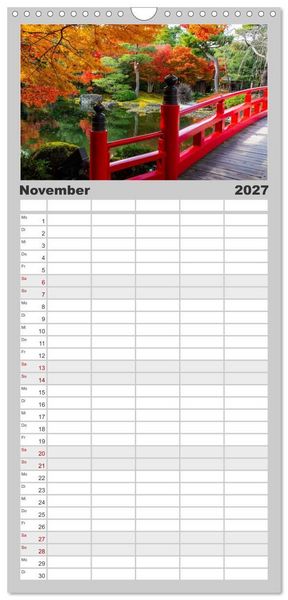 Produktbild: Familienplaner 2027 - Herbst in Japan mit 5 Spalten (Wandkalender, 21 x 45 cm) CALVENDO