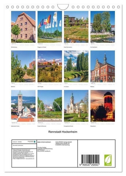 Produktbild: Rennstadt Hockenheim (Wandkalender 2026 DIN A4 hoch), CALVENDO Monatskalender