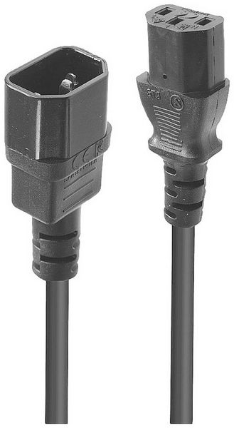 Produktbild: LINDY Strom Anschlusskabel [1x Kaltger&auml;te-Stecker C14 - 1x Kaltger&auml;te-Buchse C13] 1.00 m Schwarz