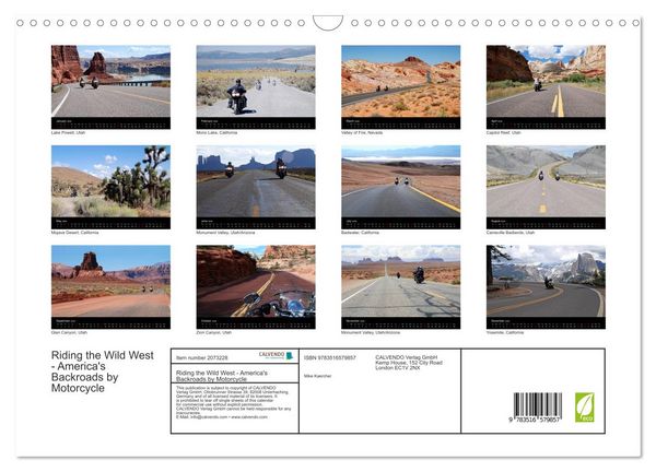 Produktbild: Riding the Wild West - America's Backroads by Motorcycle (Wall Calendar 2026 DIN A3 landscape), CALVENDO 12 Month Wall Calendar