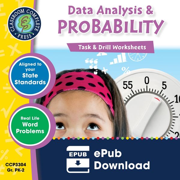 Produktbild: Data Analysis & Probability - Task & Drill Sheets Gr. PK-2