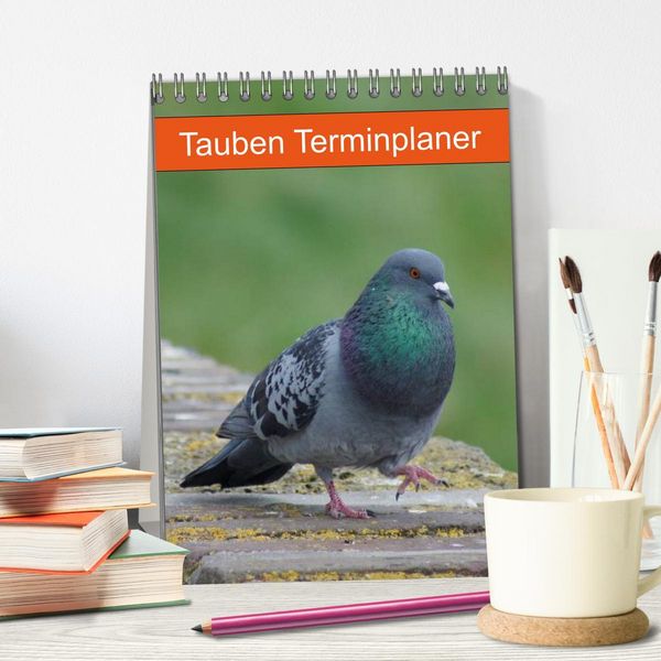 Produktbild: Tauben Terminplaner (Tischkalender 2026 DIN A5 hoch), CALVENDO Monatskalender