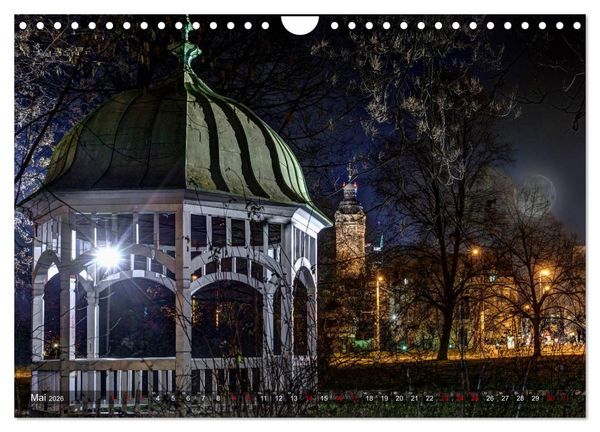 Produktbild: Nachts in Leipzig (Wandkalender 2026 DIN A4 quer), CALVENDO Monatskalender