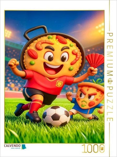 Produktbild: CALVENDO Puzzle 3D Fussballmotiv Spanien gegen Italien Duell | 1000 Teile Lege-Gr&ouml;&szlig;e 64x48cm Foto-Puzzle f&uuml;r gl&uuml;ckliche Stunden