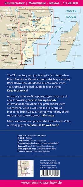 Produktbild: Reise Know-How Landkarte Mosambik, Malawi (1:1.200.000)