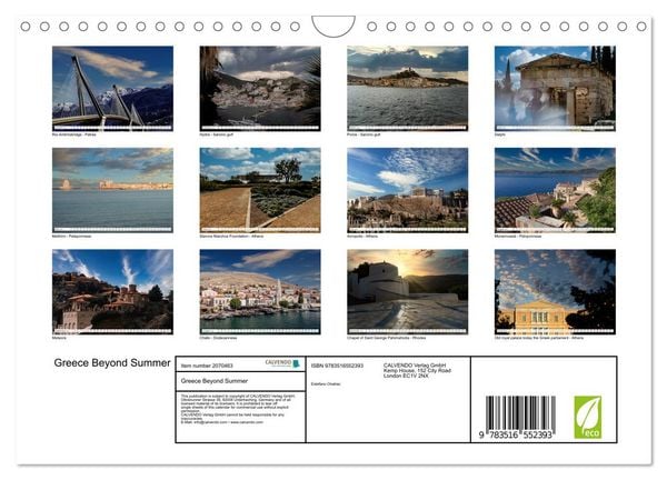Produktbild: Greece Beyond Summer (Wall Calendar 2026 DIN A4 landscape), CALVENDO 12 Month Wall Calendar