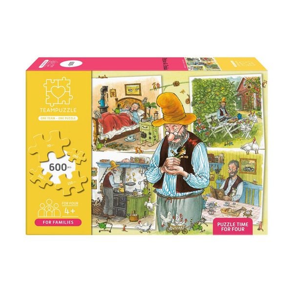 Produktbild: TEAMPUZZLE &ndash; Petersson und Findus &ndash; 600 Teile &ndash; Puzzle mit gro&szlig;en & kleinen Teilen