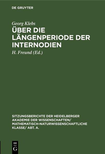 Produktbild: &Uuml;ber die L&auml;ngenperiode der Internodien