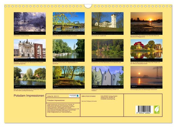 Produktbild: Potsdam Impressionen (Wandkalender 2026 DIN A3 quer), CALVENDO Monatskalender