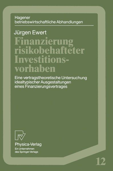 Produktbild: Finanzierung risikobehafteter Investitionsvorhaben