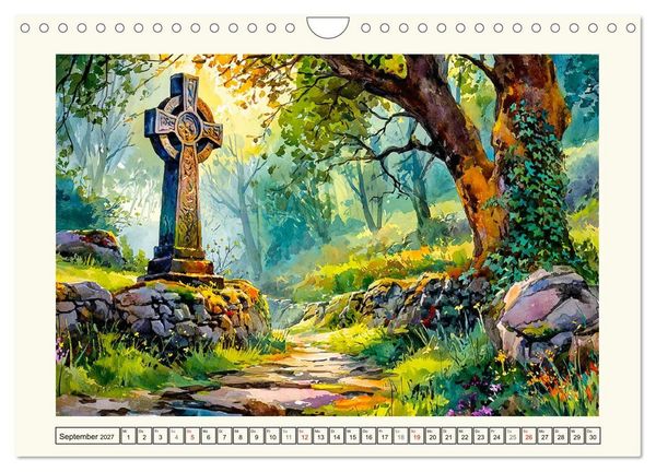 Produktbild: Irland. K&uuml;nstlerische Aquarelle zwischen K&uuml;ste und Hochland (Wandkalender 2027 DIN A4 quer), CALVENDO Monatskalender