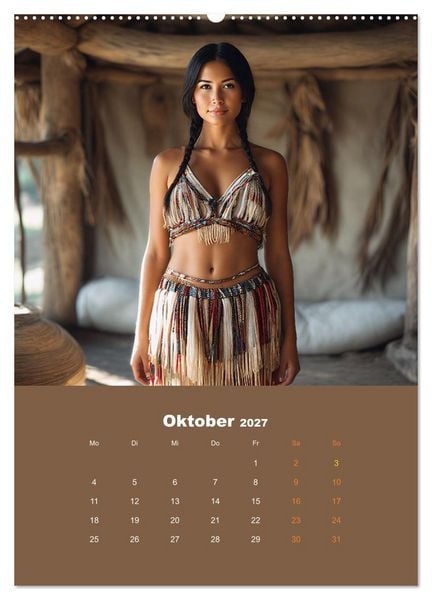 Produktbild: Indianische Sch&ouml;nheiten Kalender: Sinnliche Glamour Frauen in KI Kunst (hochwertiger Premium Wandkalender 2027 DIN A2 hoch), Kunstdruck in Hochglanz