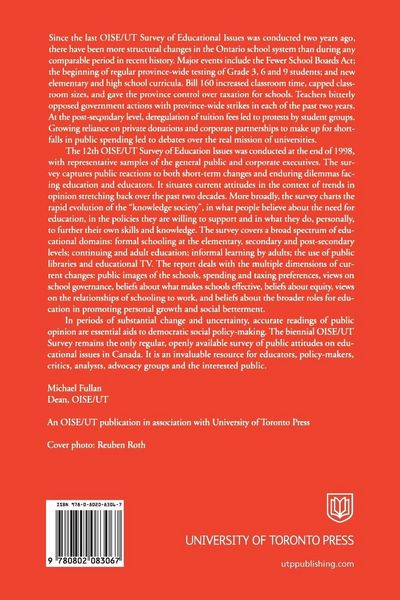 Produktbild: Public Attitudes Towards Education in Ontario 1998