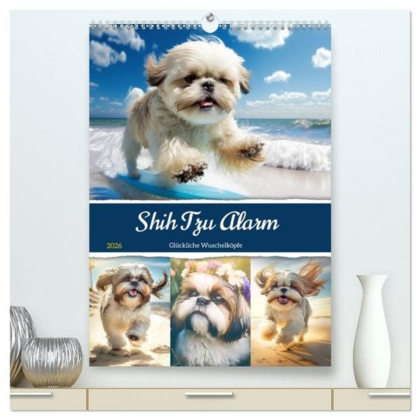 Produktbild: Shih Tzu Alarm. Gl&uuml;ckliche Wuschelk&ouml;pfe (hochwertiger Premium Wandkalender 2026 DIN A2 hoch), Kunstdruck in Hochglanz