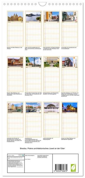 Produktbild: Familienplaner 2026 - Breslau. Polens architektonisches Juwel an der Oder mit 5 Spalten (Wandkalender, 21 x 45 cm) CALVENDO