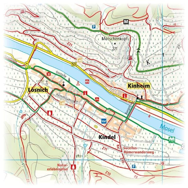 Produktbild: Publicpress Rad- und Wanderkarte Mittelmosel, Bernkastel-Kues, Traben-Trarbach, Kr&ouml;v 1:25.000