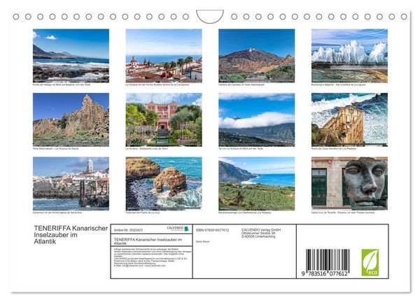 Produktbild: TENERIFFA Kanarischer Inselzauber im Atlantik (Wandkalender 2026 DIN A4 quer), CALVENDO Monatskalender