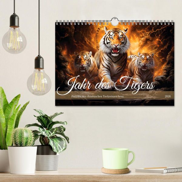 Produktbild: Jahr des Tigers - Portr&auml;ts des chinesischen Tierkreiszeichens (Wandkalender 2026 DIN A4 quer), CALVENDO Monatskalender