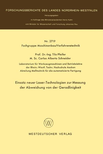 Produktbild: Einsatz neuer Laser-Technologien zur Messung der Abweichung von der Geradlinigkeit