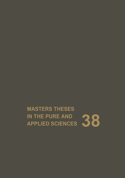 Produktbild: Masters Theses in the Pure and Applied Sciences