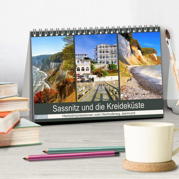 Produktbild: Sassnitz und die Kreidek&uuml;ste - Herbstimpressionen vom Hochuferweg Jasmund (Tischkalender 2026 DIN A5 quer), CALVENDO Monatskalender