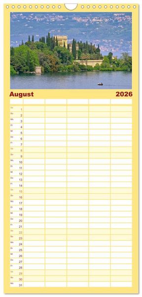 Produktbild: Familienplaner 2026 - Gardasee mit 5 Spalten (Wandkalender, 21 x 45 cm) CALVENDO