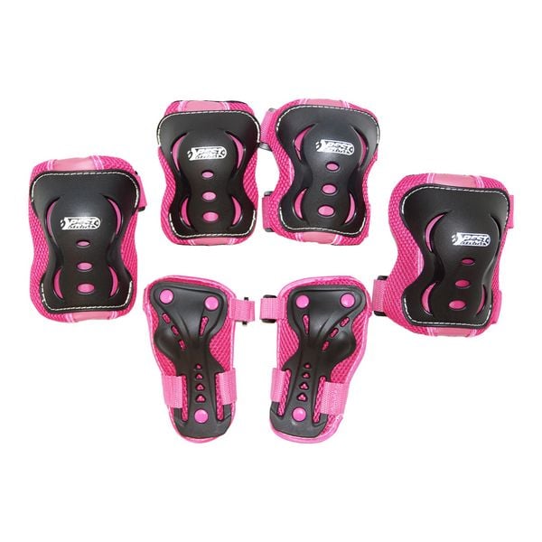 Produktbild: Sch&uuml;tzer Set Girls bis 50 kg pink/schwarz Gr&ouml;&szlig;e M 7 Teile
