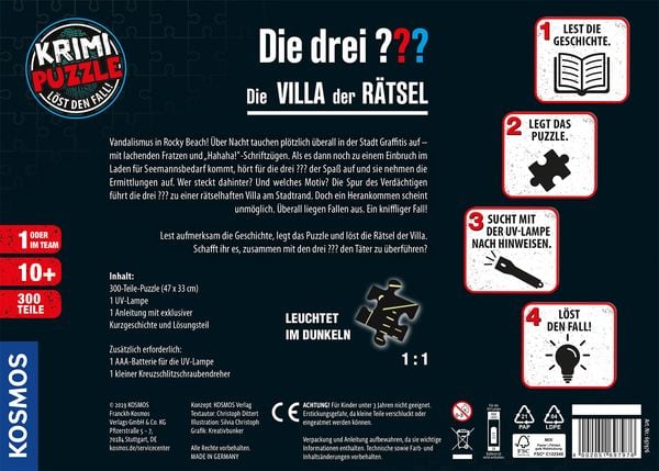 Produktbild: Krimipuzzle Die drei ??? Die Villa der R&auml;tsel