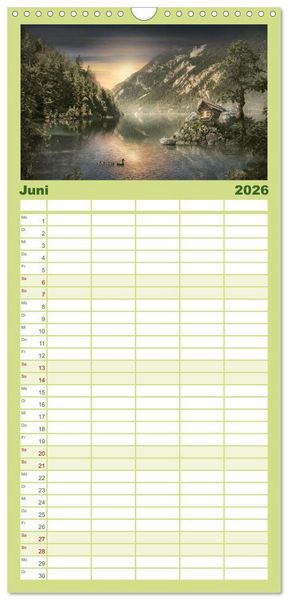 Produktbild: Familienplaner 2026 - Vom Zauber der Einsamkeit mit 5 Spalten (Wandkalender, 21 x 45 cm) CALVENDO