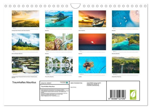 Produktbild: Traumhaftes Mauritius (Wandkalender 2027 DIN A4 quer), CALVENDO Monatskalender