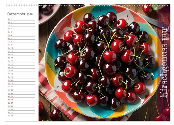 Produktbild: Kirschlust - K&ouml;stlichkeiten aus und mit Kirschen (hochwertiger Premium Wandkalender 2026 DIN A2 quer), Kunstdruck in Hochglanz